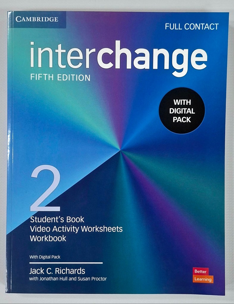 Interchange Fifth Edition Level 2 Full Contact – Cambridge adult English course Student’s Book with Digital Pack photographed at NoureSham Bookshop.