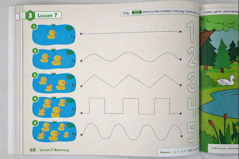 Kindergarten pencil activities using number tracing to develop fine motor skills and early numeracy