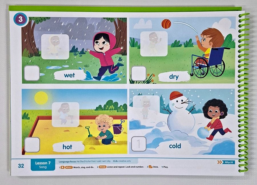 Kindergarten English song activity teaching opposite adjectives through music and visuals