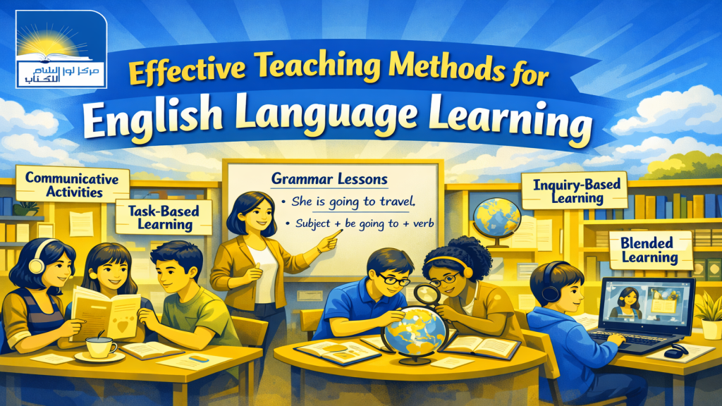 Modern ELT teaching methods in 2025 used by Nour El-Sham Center, focusing on communicative and student-centered English learning
